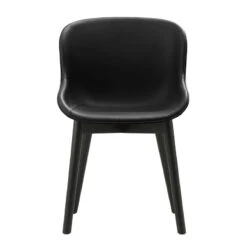 Normann Copenhagen Hyg Chair, Black Oak - Black Leather Ultra