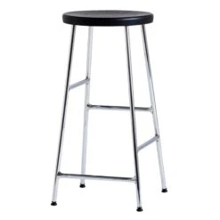 HAY Cornet Bar Stool, Low, Chrome - Black