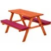 Kids Wooden Picnic Bench With Soft Cushions - Picnic Bench, Childrens Picnic Bench, Kids Picnic Bench - Red -Fatboy Sales Store 23574075 1