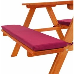 Kids Wooden Picnic Bench With Soft Cushions - Picnic Bench, Childrens Picnic Bench, Kids Picnic Bench - Red -Fatboy Sales Store 23574075 5