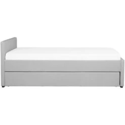 Modern Fabric EU Small Single Trundle Bed Frame 2ft6 Light Grey Slatted Marmande -Fatboy Sales Store 23985980 4 1