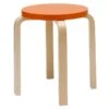 Artek Aalto Stool E60, Orange - Birch -Fatboy Sales Store 23 Artek91 20 TH