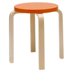 Artek Aalto Stool E60, Orange - Birch