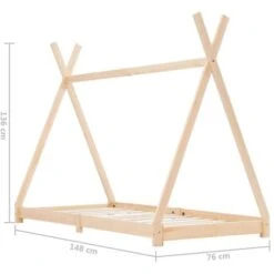 Kids Bed Frame Solid Pine Wood 70x140 Cm VidaXL -Fatboy Sales Store 24730503 3