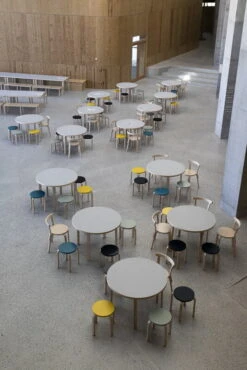Artek Aalto Stool E60, Petrol - Birch -Fatboy Sales Store 2645211 Kalvebod Faelled School DK Photo Torben Eskerod 4 master