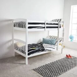 KOSY KOALA WHITE WOOD BUNK BED 3FT SINGLE HEAVY DUTY SPLIT INTO 2 SINGLE CHILDREN BEDS,SHAKER STYLE BUNKBED FOR KIDS CHILDREN -Fatboy Sales Store 26668470 3