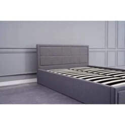 KOSY KOALA Grey Upholstered Storage Ottoman Gas Side Lift Bed Natural Linen Fabric Bed - 3FT SINGLE -Fatboy Sales Store 26668473 4