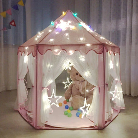 Livingandhome Children Kids Play Tent Fairy Princess Girls Hexagon Playhouse Mesh 3 Livingandhome Children Kids Play Tent Fairy Princess Girls Hexagon Playhouse Mesh