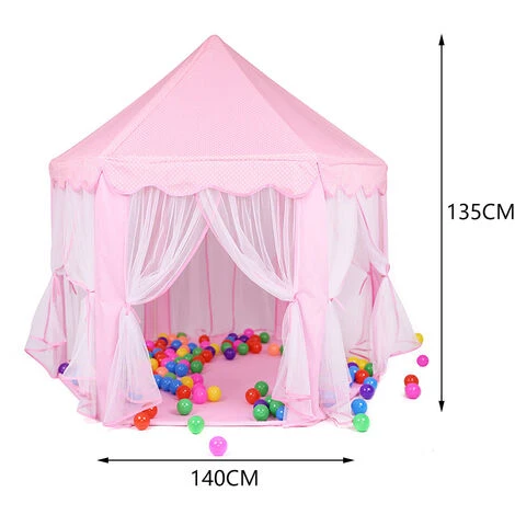 Livingandhome Children Kids Play Tent Fairy Princess Girls Hexagon Playhouse Mesh 5 Livingandhome Children Kids Play Tent Fairy Princess Girls Hexagon Playhouse Mesh - Image 3