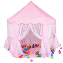 Livingandhome Children Kids Play Tent Fairy Princess Girls Hexagon Playhouse Mesh 9 Livingandhome Children Kids Play Tent Fairy Princess Girls Hexagon Playhouse Mesh -Fatboy Sales Store 28269477 4