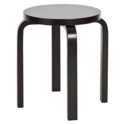 Artek Aalto Stool E60, Lacquered Black
