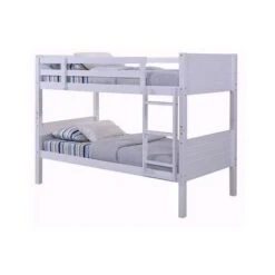 Lala White Wooden Bunk Bed, Converts To 2 Small Single Beds (Frame Only) - 2FT6 Small Single
