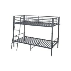 Torquay 3FT Single Metal Bunk Bed Frame In Silver (Frame Only)