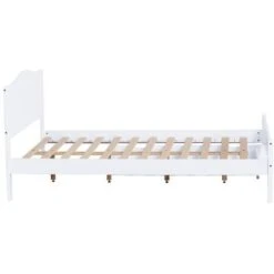 Lauren White Wooden Slatted Bed Frame (Frame Only) - 4FT Small Double -Fatboy Sales Store 29016709 3