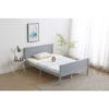 Wooden Double Grey With Oak Top Bed Frame With Mattress -Fatboy Sales Store 29063900 1
