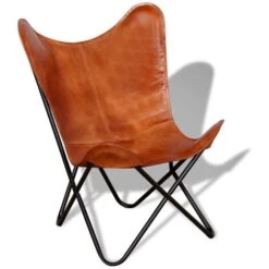 Butterfly Chair Brown Real Leather