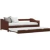 Pull-out Sofa Bed Frame Dark Brown Pinewood 90x200 Cm -Fatboy Sales Store 29790666 1