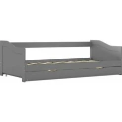 Pull-out Sofa Bed Frame Grey Pinewood 90x200 Cm -Fatboy Sales Store 29790710 3