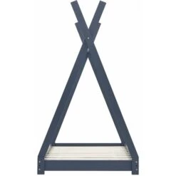 Kids Bed Frame Grey Solid Pine Wood 70x140 Cm -Fatboy Sales Store 29790841 4