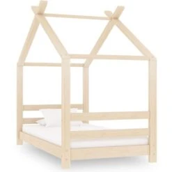 Kids Bed Frame Solid Pine Wood 70x140 Cm