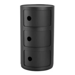 Kartell Componibili Recycled Storage Unit, 3 Modules, Matt Black