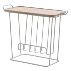 Maze Minnie Mae Wood Tray Table, White - Ash