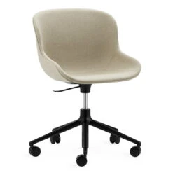 Normann Copenhagen Hyg Chair With 5 Wheels, Swivel, Black - Main Line Flax 20