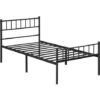 Yaheetech 3ft Single Metal Bed Frame With Headboard And Footboard, 90x190cm, Solid Slatted Base, Black -Fatboy Sales Store 32347880 1
