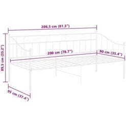 Sofa Bed Frame White Metal 90x200 Cm VidaXL -Fatboy Sales Store 32625800 3