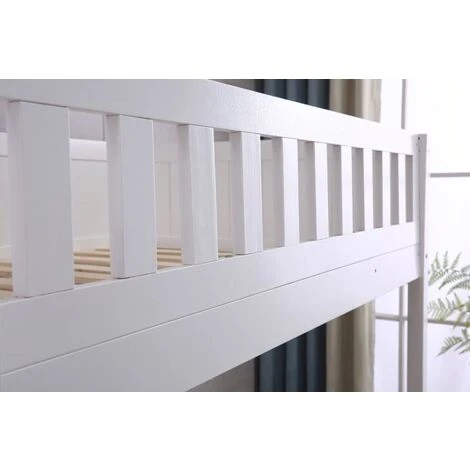 Panana Wooden Bunk Bed With Large Storage Drawer, Available In Grey And White - White Frame 4 Panana Wooden Bunk Bed With Large Storage Drawer, Available In Grey And White - White Frame - Image 2