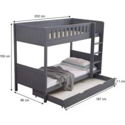 Panana Wooden Bunk Bed With Large Storage Drawer, Available In Grey And White - White Frame 9 Panana Wooden Bunk Bed With Large Storage Drawer, Available In Grey And White - White Frame -Fatboy Sales Store 32705214 4