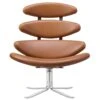 Fredericia Corona Chair, Brushed Chrome - Cognac Leather -Fatboy Sales Store 330Fredericia AK