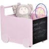 HOMCOM Kids Toys Storage Cabinet Removeable Rolling Baskets On Wheels, Pink -Fatboy Sales Store 36045872 1