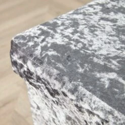 Large Folding Ottoman Grey Ice Velvet Fabric Chest Solid Storage Space Saving -Fatboy Sales Store 36857417 3