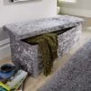 Extra Large Folding Ottoman Grey Ice Velvet Fabric Chest Storage Space Saving 2 Extra Large Folding Ottoman Grey Ice Velvet Fabric Chest Storage Space Saving -Fatboy Sales Store 36857680 1