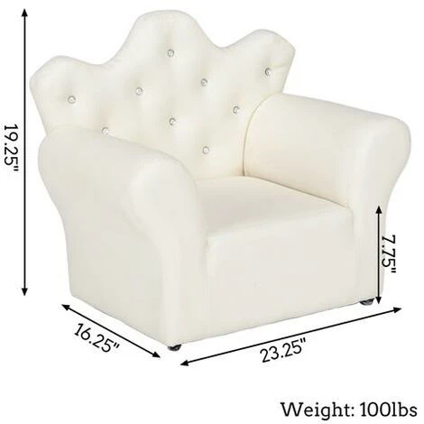 Kids Children Sofa Seat Armchair Lounger Couch Furniture With Footstool - White 4 Kids Children Sofa Seat Armchair Lounger Couch Furniture With Footstool - White - Image 2