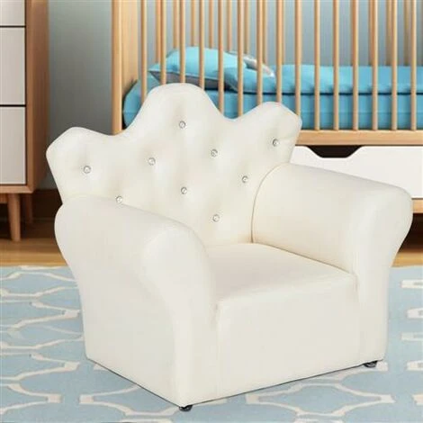 Kids Children Sofa Seat Armchair Lounger Couch Furniture With Footstool - White 7 Kids Children Sofa Seat Armchair Lounger Couch Furniture With Footstool - White - Image 5