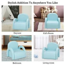 Children's Single Sofa Rainbow Section Sky Blue -Fatboy Sales Store 37853711 3