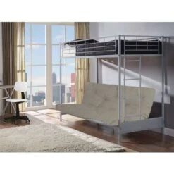 Humza Amani Futon Bunk Bed And With Futon Mattress (top Mattress At Extra Cost) - Cream