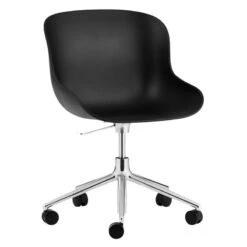 Normann Copenhagen Hyg Chair With 5 Wheels, Swivel, Aluminium - Black