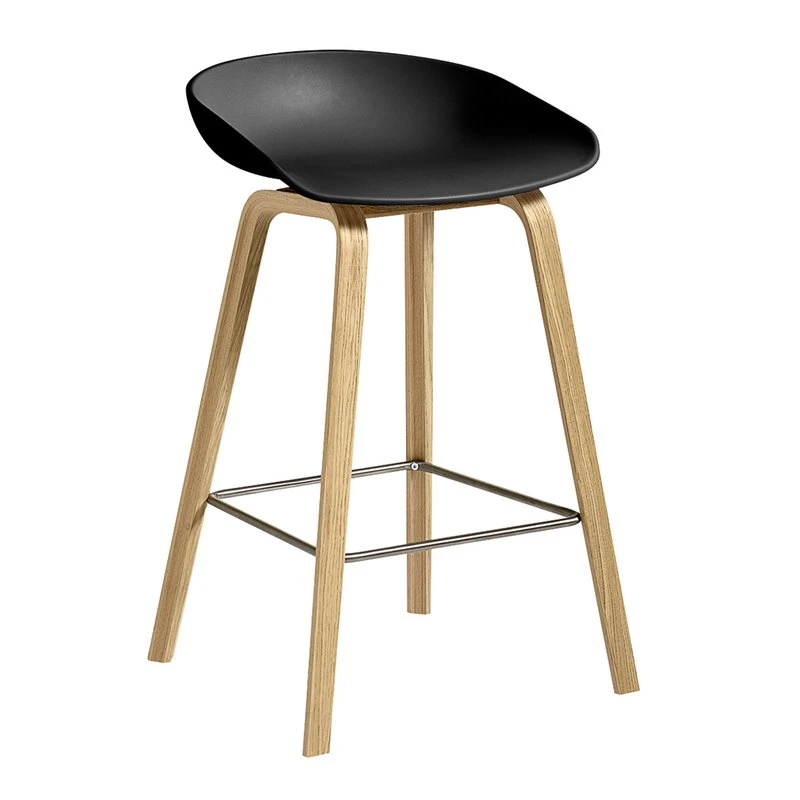 HAY About A Stool AAS32 Eco, 65 Cm, Lacquered Oak - Black 3 HAY About A Stool AAS32 Eco, 65 Cm, Lacquered Oak - Black