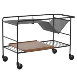 &Tradition Alima NDS1 Trolley, Matt Black - Lacquered Walnut