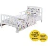 7 Piece Sydney White Toddler Bed Bundle With Pocket Sprung Mattress Circus Friends Bedding Set | Kids Bed And Children's Bed -Fatboy Sales Store 44651469 1