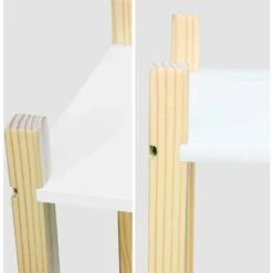 Children's Bookcase With 3 Shelves, Two Sliding Doors, 70x30x106.5cm - Tobias - Natural Pine, Painted White -Fatboy Sales Store 45404832 5