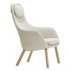 Vitra HAL Lounge Chair W/ Loose Cushion, Dumet 03 Beige/grey - Oak