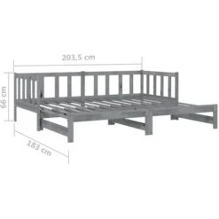 Pull-out Day Bed Grey Solid Pinewood 2x VidaXL -Fatboy Sales Store 47296084 3