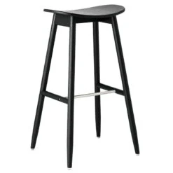 Massproductions Icha Bar Stool, 75 Cm, Black Stained Oak