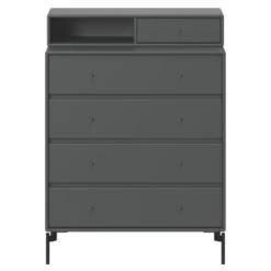 Montana Furniture Keep Chest Of Drawers, Black Legs - 04 Antracite