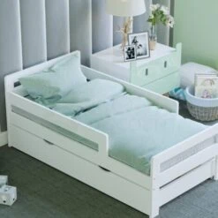 Taurus Solid Wood Toddler Bed With Underbed Drawer Storage, White, 140 X 70 Cm -Fatboy Sales Store 49193919 4