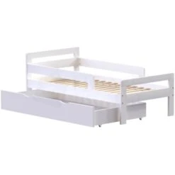 Taurus Solid Wood Toddler Bed With Underbed Drawer Storage, White, 140 X 70 Cm -Fatboy Sales Store 49193919 5